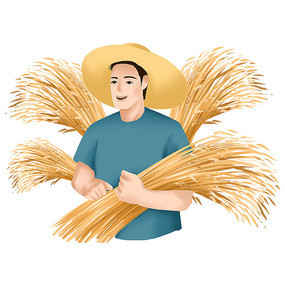 卡通粮食丰收元素图片